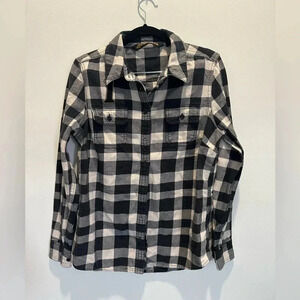 Harley Davidson Black & White Thick Plaid Women’s Button Down Studded Medium